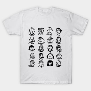 Happy people: a design with original hand drawing (black) T-Shirt